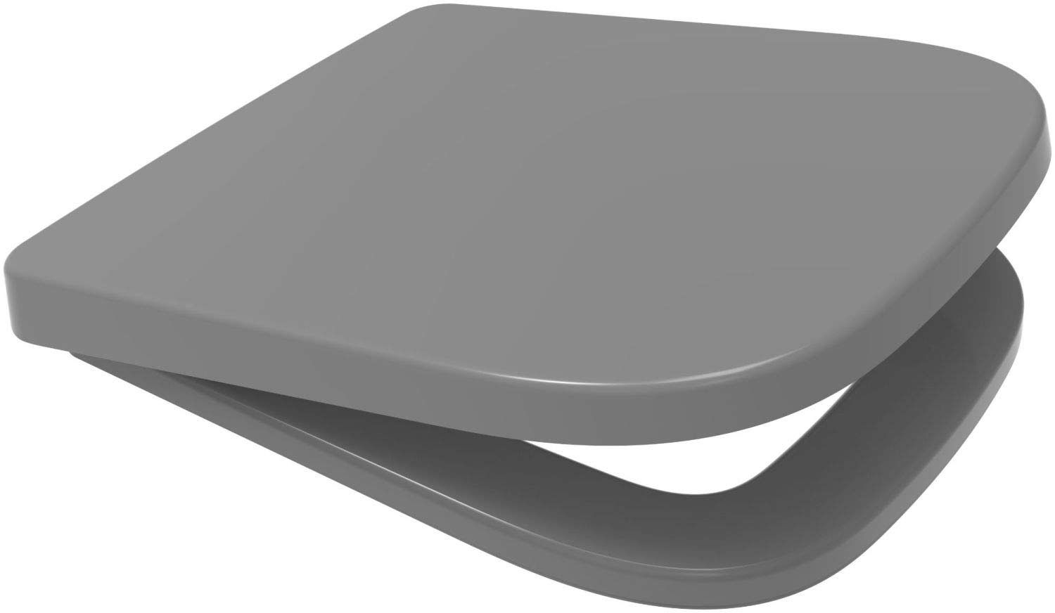 V20 Square Shape Soft Close Toilet Seat Quick Release Top or Bottom Fix 356 x 434 (Grey)