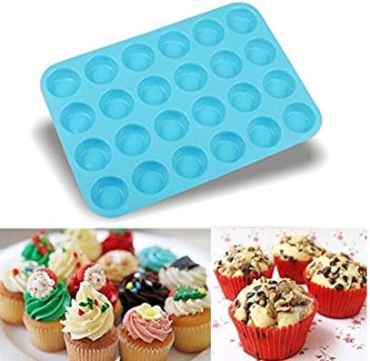 Happy little sheep Practical 24 Hole Silicone Muffin Cake Mold Baking Mould(Blue)