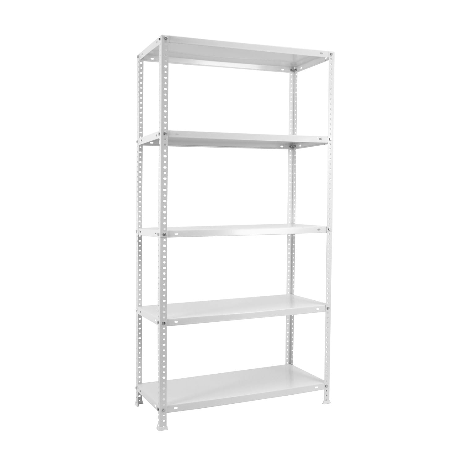 Simonrack Garage Shelving Units 2000x1000x400 mm, 5 Tier Steel Rack, 100 kg per Shelf, White - Comfort