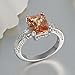Psiroy 925 Sterling Silver Plated Emerald Cut Created Morganite Filled Anniversary Ring Size 7
