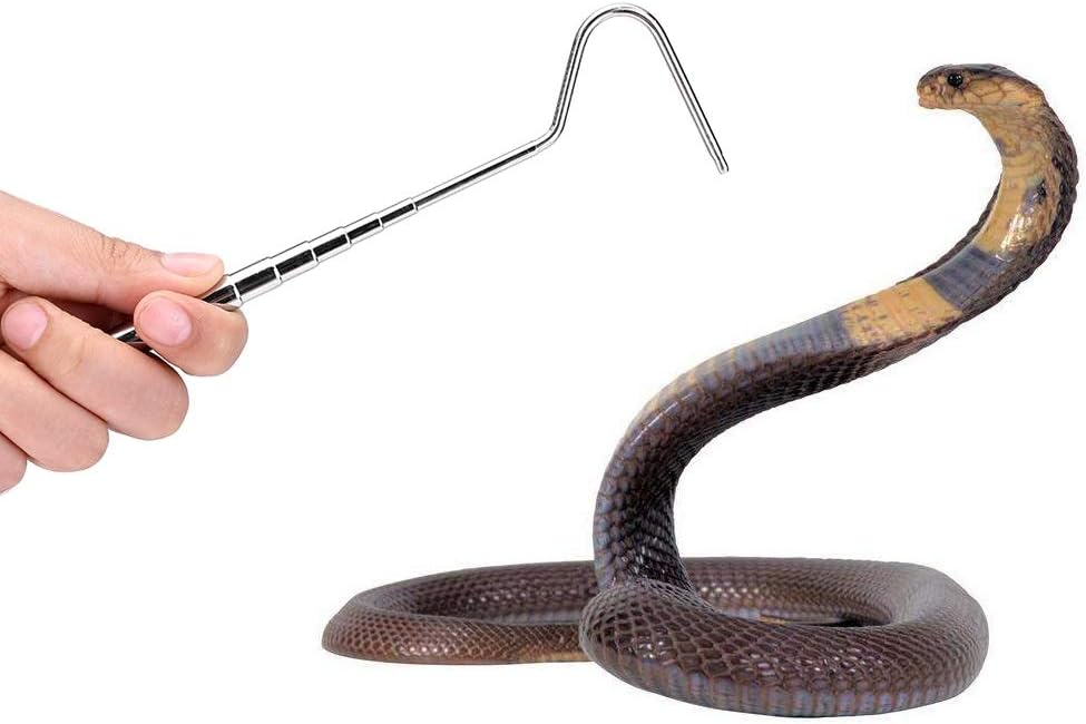 Yuehuam Snake Hook, Lightweight Collapsible Stainless Steel Snake Hook Snake Reptile Grabber Rattle Handling Tool Snake Catcher