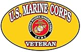 1-Pc Ornate Fashionable USMC Marine Corps Veteran Stickers Signs Car Decal Window Outdoor Size 4.5" x 3"