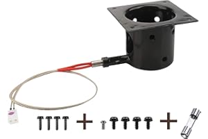 OUTGIK Heavy Duty Steel Porcelain-Enameled Fire Burn Pot and Hot Rod Ignitor Kit Replacement Parts for Traeger & Pit Boss Wood Pellet Grill, Igniter Ignition BBQ Part