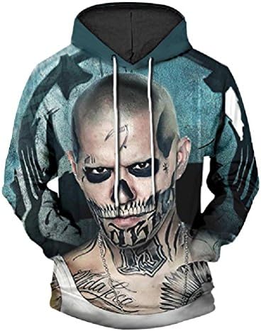 JW 3d Fashion Hoodies Suicide Squad Tattoo Long Drawstring Pocket Sweatshirts Coats Hooded Pullovers