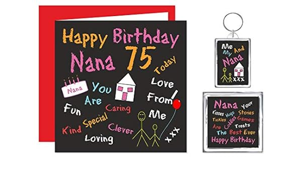 Nana - Juego de regalo para 75 cumpleaños, diseño de tarjeta de ...