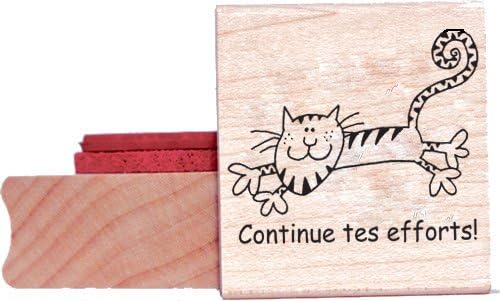 Blade Rubber br097h Teacher's Stamp "Continue tes Efforts" ("Keep Up The Good Work") [French Language]