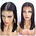 RULINDA 13x6 Deep Part Short Bob Lace Front Wigs Human Hair Pre Plucked Full End 150% Density Brazilian Straight Bob Wigs Bleached Knots(10inch)