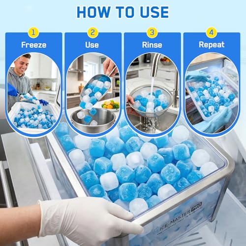 Reusable Ice Cubes – 300-Pack, BPA-Free Plastic, Non-Melting, No Water Down, Ideal for Whiskey, Cocktails, Parties & Outdoor Drinks (300)