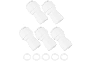 uxcell 5Pcs Straight 1/4 Inch NPT Female to 3/8 Inch Tube OD Quick Tube Connector Push to Connect Tube Fittings Hose Connecto