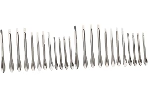 Luxshiny 24pcs Stainless Steel Experiment Measuring Spoon Labs Measure Scoop Tool Accurate Measuring Spoon