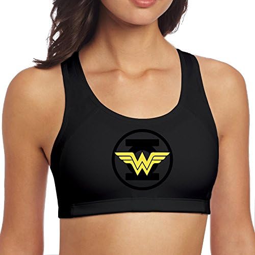 Women's Wonder Woman And Green Lantern Logo Yoga Breathable Sports Bra Black