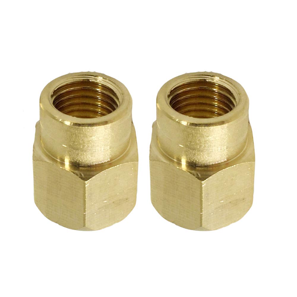 1/4" BSP to 3/8" BSP Female Thread Brass Reducer Connector Hex Head Reducing Bush Adapter Fitting for Air Water Oil (Pack of 2)