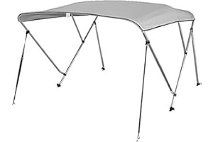 SereneLife Waterproof Boat Bimini Top Cover - 3 Bow Bimini Top Boat Canopy 54-60" W 1" Double Wall Aluminum Frame Tube, 2 Str