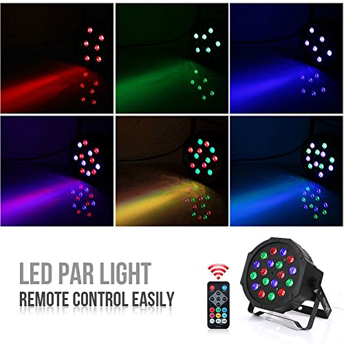 Stage Lights Portable LaluceNatz 18 RGB LED Par Lights Sound Activated