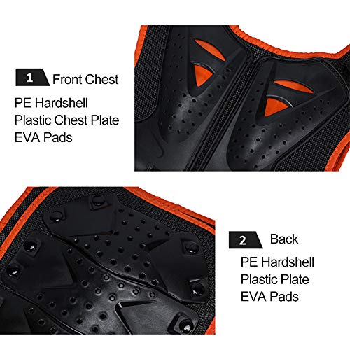 image for SULAITE Kids Sports Chest Back Spine Protector Vest, MLSice Children A