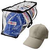 Evelots Baseball Cap Storage Bag Zipper Organizer Clear Plastic W/ Black Handles (Kitchen)