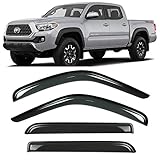 Gevog 4-Piece Side Window Deflector Original Window Visors for 16-19 Toyota Tacoma Crew (Double) Cab Sun Rain Guard Ventvisor