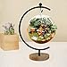 Awesomes Air Plant Stand/Flower Pot Stand Holder Iron Pothook Stand for Hanging Glass Terrarium (Black Wood)thumb 1