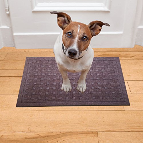SafetyCare Heavy Duty Rubber Backed Moca Brown Doormat – All Weather Conditions Door Mat – Durable Jute Basket Weave Design Entrance Mat - 23.5 x 15.5 Inches – 2 Pack