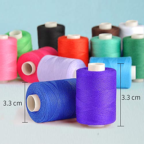 GEEDIAR Sewing Threads for Sewing Machine - 30 Colors Spools Polyester Sewing Thread Kit for Hand and Sewing Machines