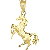 Animal Kingdom Exquisite Gold Stallion Running Horse Necklace Pendant