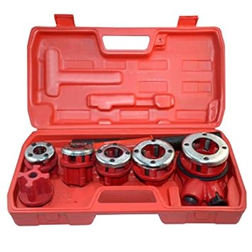 SolarNovo 9tlg Schneidkluppen-Satz Gewinde Kluppe Rohrgewindeschneider Gewindescheider