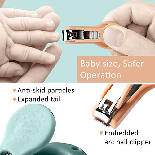 Baby Nail Kit, Scissors, Clipper, Nail File, Tweezers 4 in 1, Safety Baby Grooming Kit with Cute Case for Newborn,Infant,Toddler,Kids