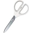 Kokuyo Saxa Scissors, White, Standard Blade, Symmetrical Handle for Both Right-hand and Left-hand, Japan Import (HASA-280W)