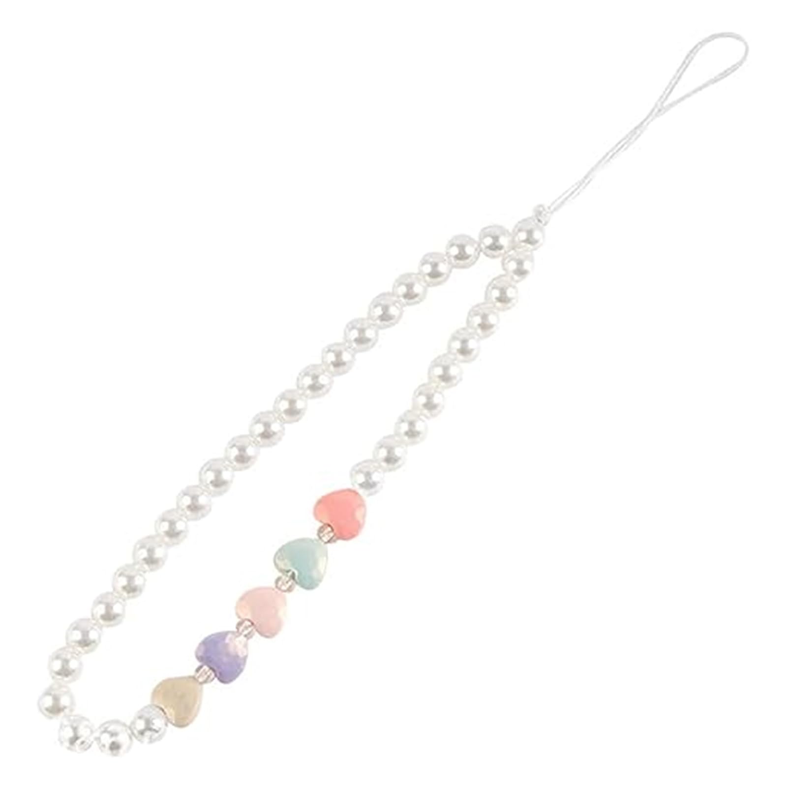 1 pcs Mobile Phone Beaded Lanyard Charm Pearl Wrist Strap Pendant for Women Girls