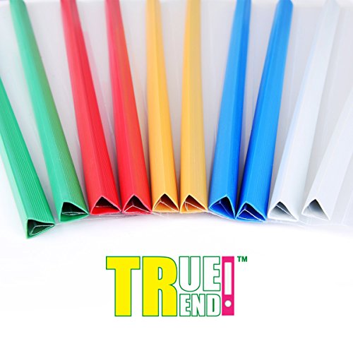 TRUETREND Clear Plastic Report Cover | Standard Sliding Bar Crystal Clear Design – Project File, Resume and Presentation Protector – Perfect for School and Office + Pack of 10 in 5 assorted colors