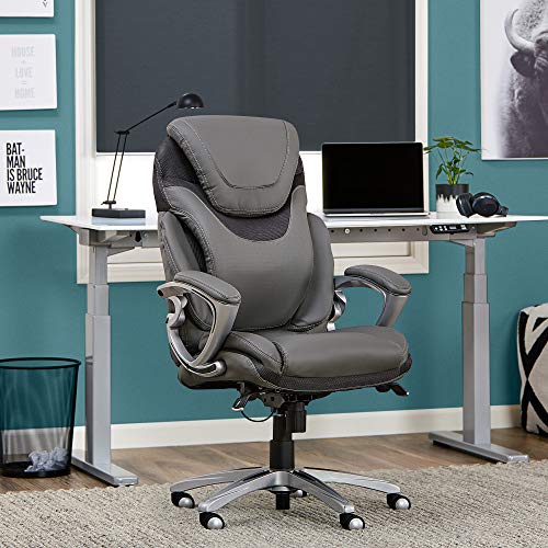 Serta AIR Health and Wellness Executive Office Chair High Back Ergonomic for Lumbar Support Task Swivel, Bonded Leather… - Image 2