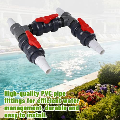 Bypass Swimming Pool Connection Kit with Heat Pump Ø 50 mm, Pool Heater, Heat Pump, Solar Heater, Bypass with 32 mm and 38 mm Hoses, Power Control