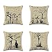 PSDWETS Halloween Decorations Cartoon The Witcher Skull Pillow Covers Set of 4 Home Decor Cotton Linen Throw Pillow Covers Cushion Cover 18 X 18