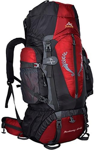 Fencher 85L internal Frame backpack with rain cover for Men and women, Outdoor Backpacks for Camping Hiking Traveling Climbing pack bag -Red