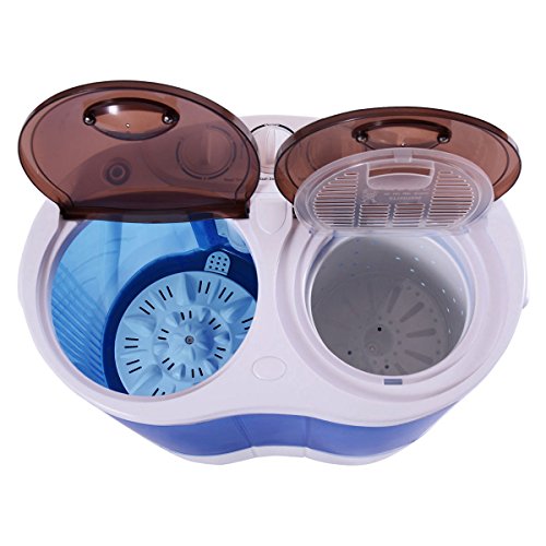 New Twin Tub 14.6lbs Washer Spin Dryer Portable Mini Washing Machine Compact - Thumbnail 6