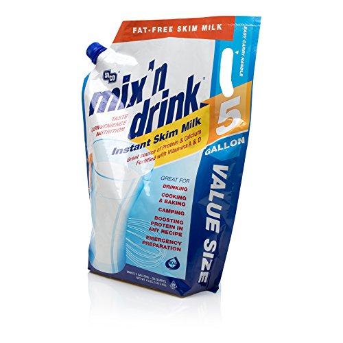 SACO Mix 'n Drink Instant Skim Milk, Fat-Free, GMO-Free, Gluten-Free, Nut-Free, High Calcium and Protein, Makes 20 Quarts - Thumbnail 3