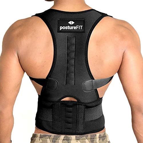postureFIT Magnetic Posture Corrector for Men & Women I Adjustable Back Support Belt for Body Pain Relief (L) (M)