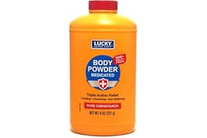 Lucky Super Soft Medicated Body Powder, 8-oz., Soothes Itch, Cools Skin, Absorbs Moisture, Dries Oozing of Poison Ivy, Oak, Sumac