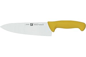 ZWILLING J.A. Henckels Twin Master 8" Chef's Knife | 57 Rockwell Hardness | Ergonomic Non-Slip Synthetic Resin Yellow Handles
