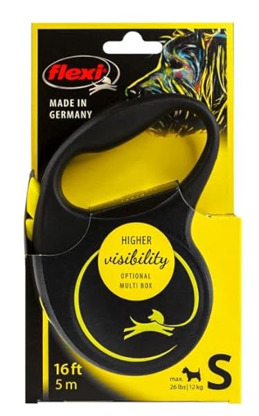 FLEXI FUN NEON DOG LEASH RETRACTABLE CORD – SMALL – 16FT – PACK OF 1