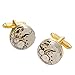 GOHUOS Steampunk Watch Movement Mechanical Cufflinks Old Vintage Mechanical Gold and Silver Watch with Gears Round