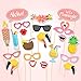 BESTOYARD Hawaiian Photo Booth Props Summer Birthday Party Photo Posing Props Luau Wedding Favors 21pcs