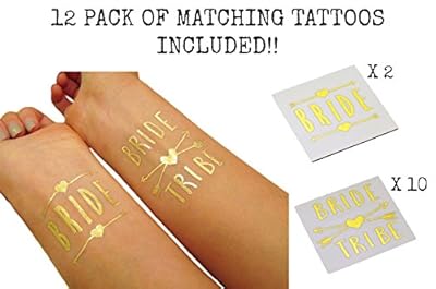 Bachelorette Party Bride and Bride Tribe Can Cooler Set - 11 Pack - INCLUDES 12 MATCHING TEMPORARY TATTOOS