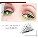 Magnetic False Eyelashes , Ultra Thin 3D Fiber Reusable Best Fake Lashes Extension for Natural and Reusable Fake Eyelashes Natural Look, 1 Pairs (4 Pieces)Handmade (Natural-3D)