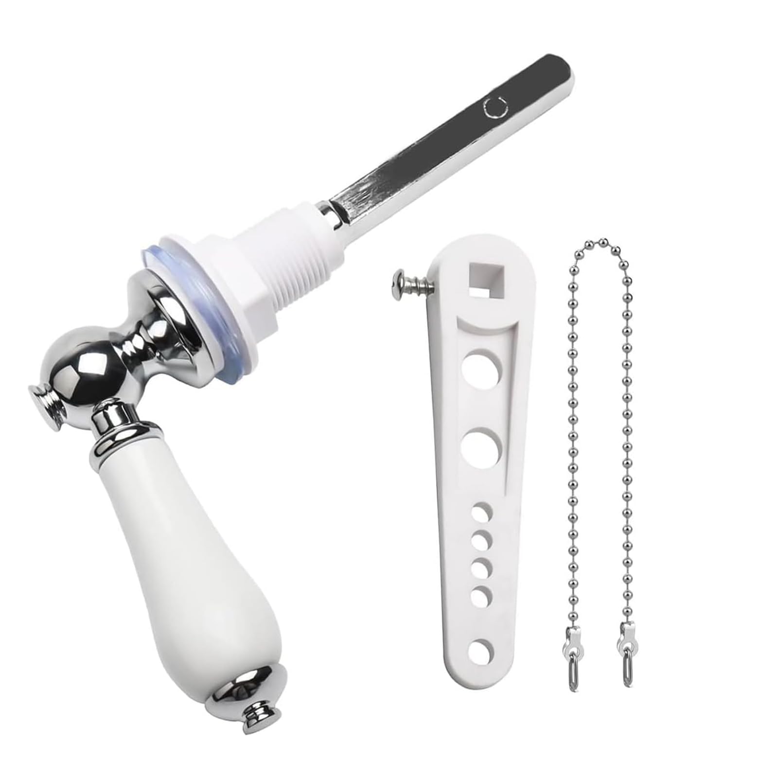 Wenrecu Ceramic Toilet Flush Handle, Replacement Universal Fit Cistern Chrome Plated Replacement Handle Cistern Lever for Toilet Cistern Tank Lever(Golden) (Argent)