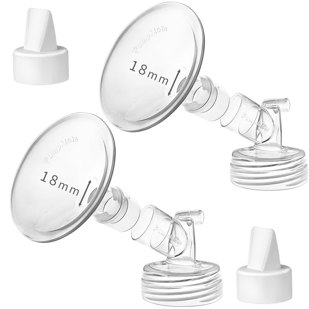 Photo 1 of PumpMom 18mm Flanges and Duckbill Valve Compatible with Spectra S2 Spectra S1 9 Plus Synergy Gold Breast Pump Parts, Not Original Spectra Pump Parts (18mm)