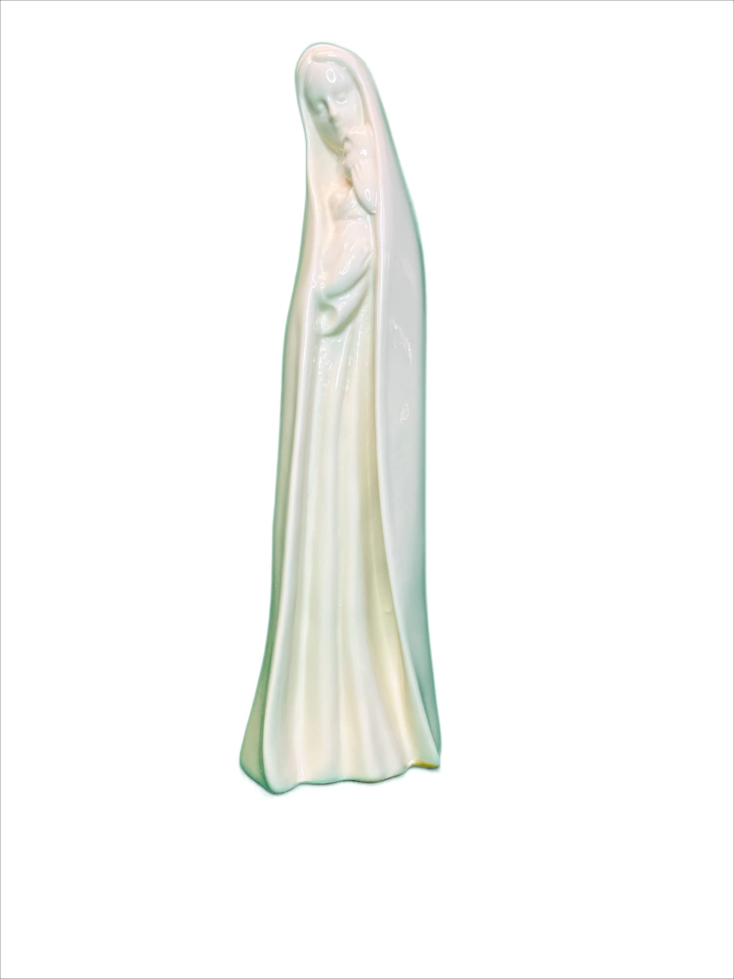 Madonna & Child Statue 12" 30 cm Ceramic White Porcelain Mary with Baby Jesus Christ Catholic