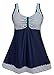 DANIFY Women's One Piece Swimdress Sailor Striped Bathing Suit Plus Size Swimwear
