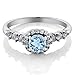 Gem Stone King Halo Engagement Ring For Women | 925 Sterling Silver | Gemstone Birthstone and White Created Sapphire | Round 5MM Center with 2MM and 1.2MM Accents | Sizes 5-9