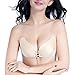 Blisstime Strapless Bras Self Adhesive Silicone Invisible Push-up Bras with Drawstring, Reusable Backless Bras for Women (B, Beige)